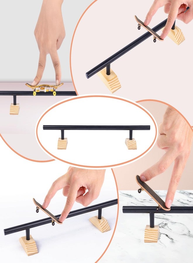 WodGod Professional Fingerboard Rail - Durable Aluminum Alloy Material,Finely Polished One-Piece Molding,Equipped with Non-Slip Mat and Stable Textured Wooden Base,Black,Round Rail - Image 5